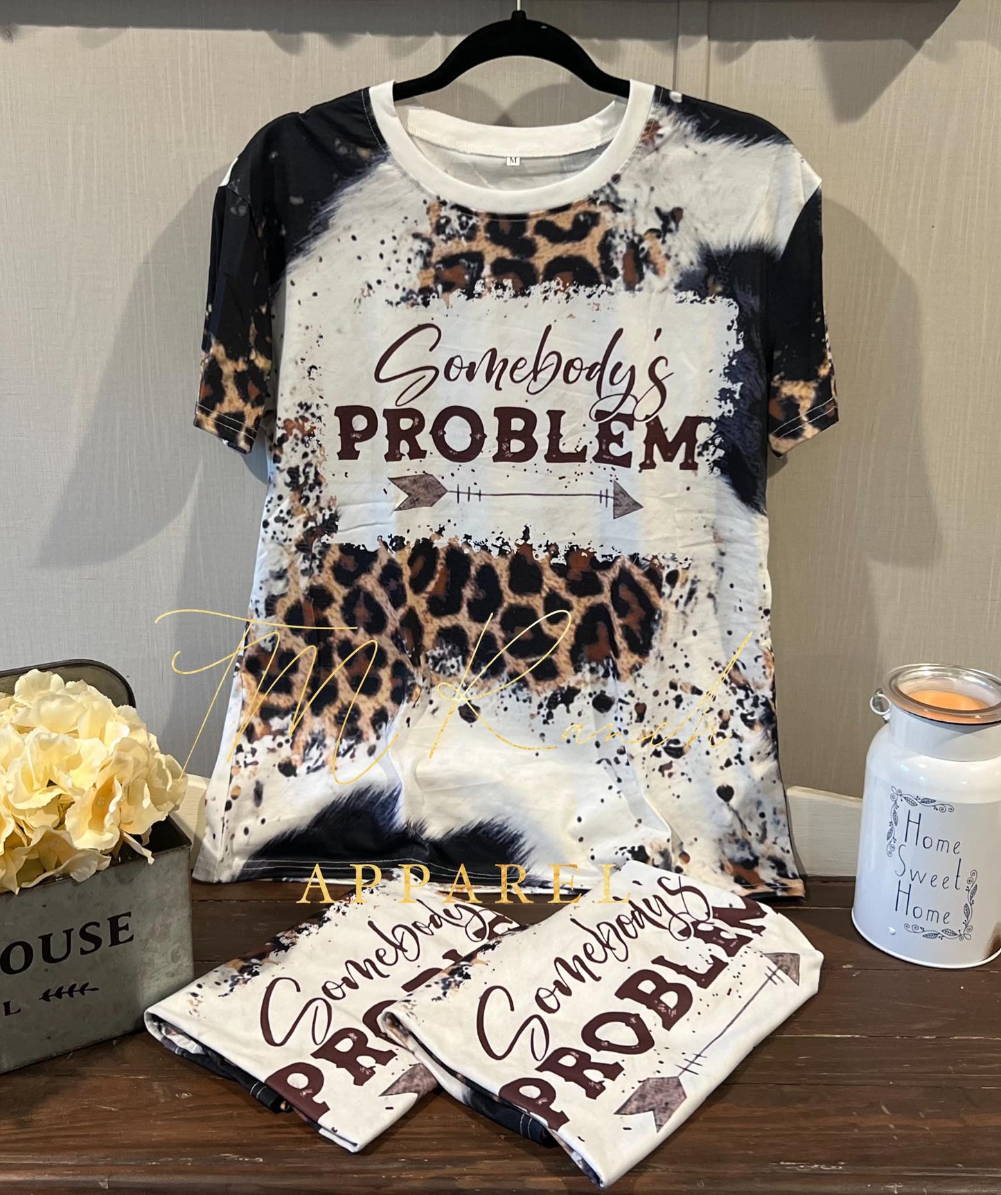Somebodys Problem Cowhide Leopard Tee